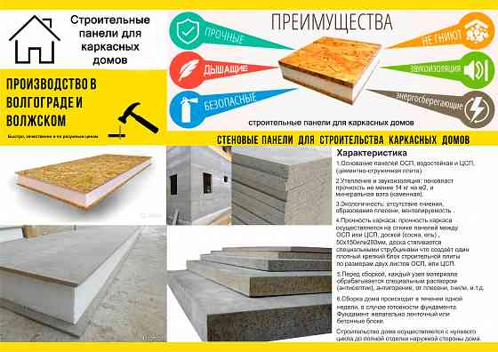 Производство продажа панелей для каркасных домов. Volgograd