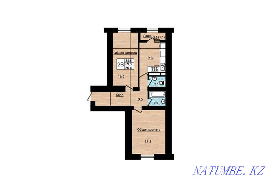 2-room apartment Astana - photo 2