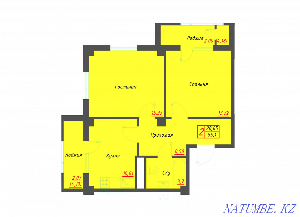 2-room apartment Astana - photo 7