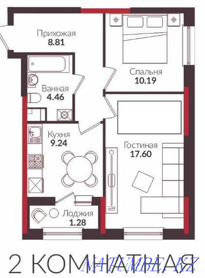 2-room apartment Astana - photo 7
