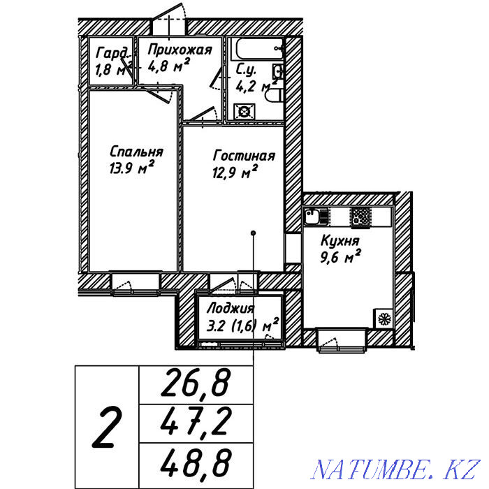2-room apartment Astana - photo 3