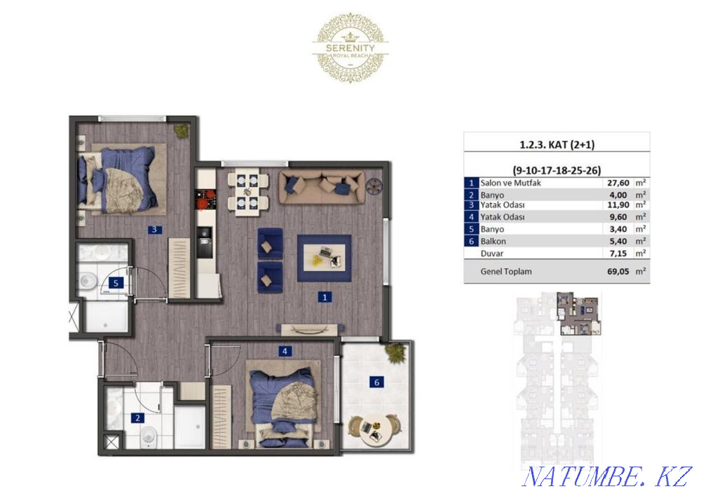 2-room apartment Astana - photo 7