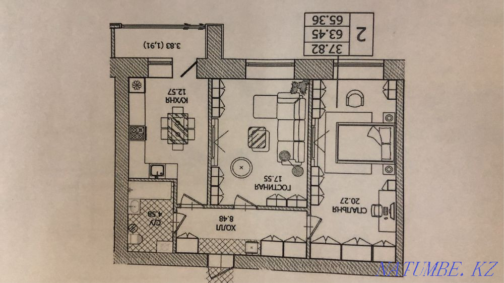 2 бөлмелі пәтер  Астана - изображение 8