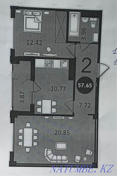Двухкомнатная квартира Астана - изображение 7