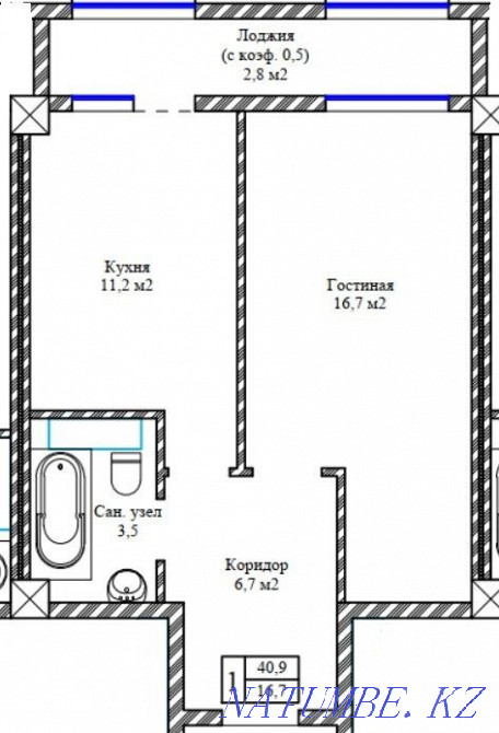 1-room apartment Astana - photo 1
