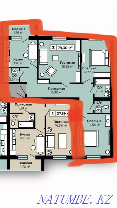 3-room apartment Astana - photo 7