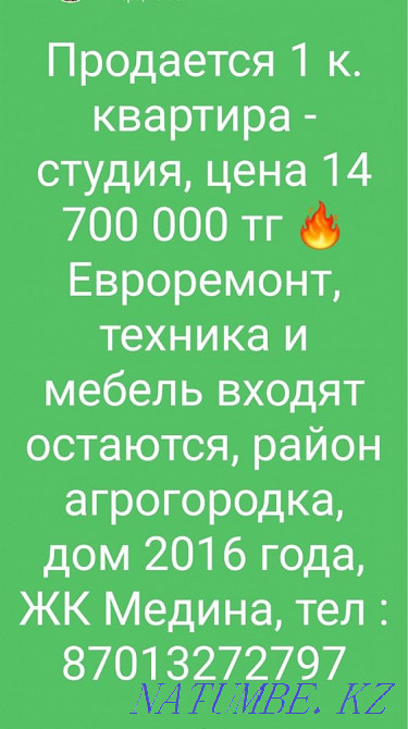 1-room apartment Almaty - photo 2