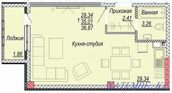 Однокомнатная квартира Алматы - изображение 3