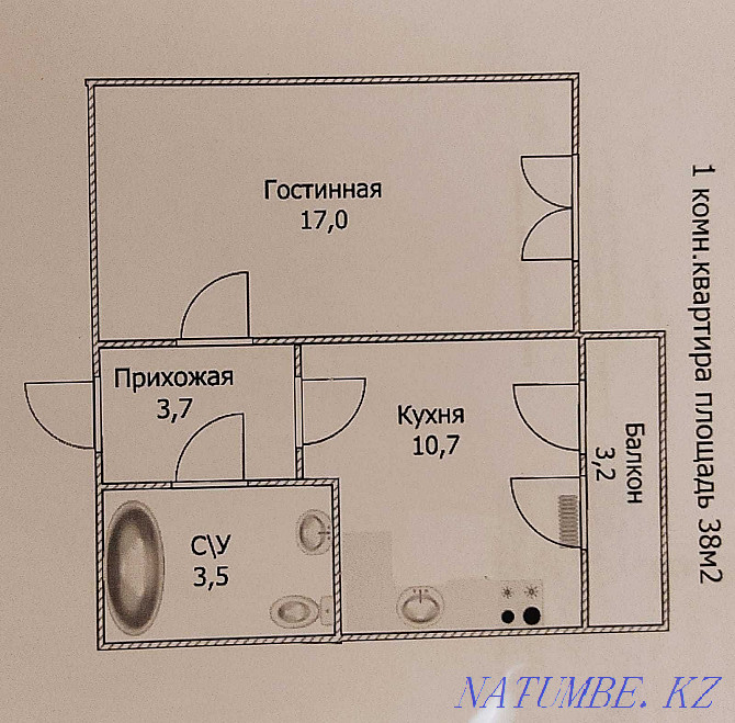 1 бөлмелі пәтер  Алматы - изображение 1