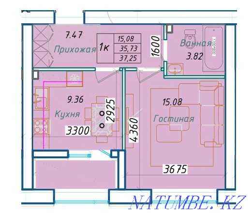 Однокомнатная квартира Алматы - изображение 2