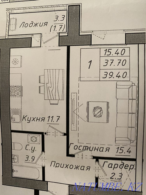 1-room apartment Almaty - photo 4