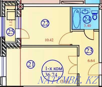 1-room apartment Almaty - photo 1