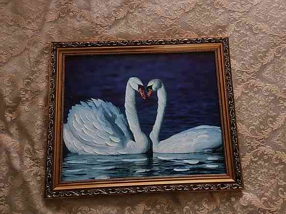 Картина в рамке лебеди Almaty