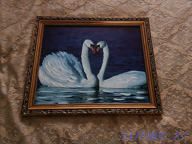 Framed painting swans Almaty - photo 1