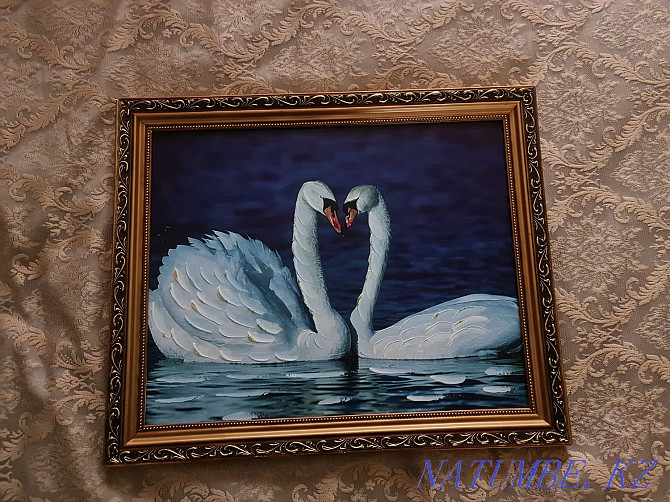 Framed painting swans Almaty - photo 2