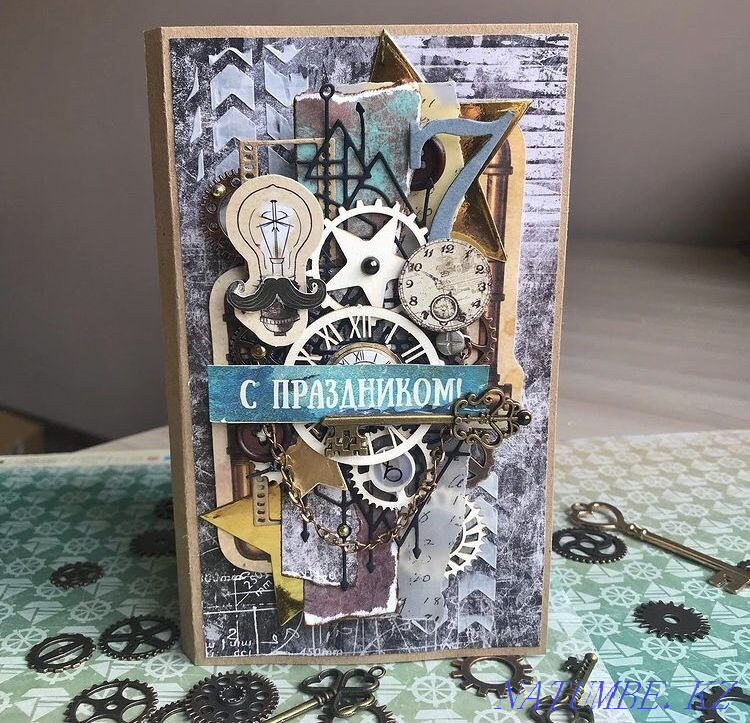 Мужская открытка ручной работы Алматы - изображение 1