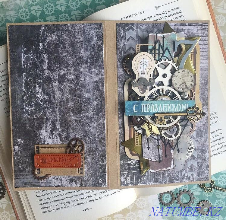 Мужская открытка ручной работы Алматы - изображение 2