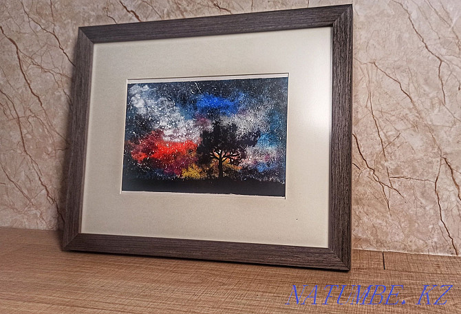 Handmade painting night landscape in a frame interior painting Almaty - photo 7