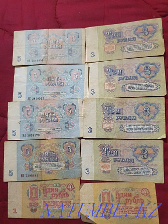 Soviet rubles, banknotes 1,3,5,10,25,500 and collectible coins Almaty - photo 4