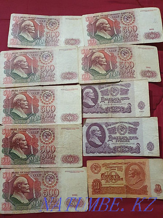 Кеңес рублі, 1,3,5,10,25,500 банкноттар және коллекциялық монеталар  Алматы - изображение 5