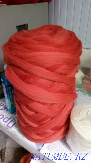 Шерсть для валяние. Крашенная шерсть. Очес. Пух. Алматы - изображение 7