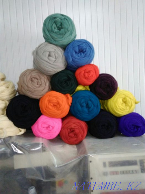 Шерсть для валяние. Крашенная шерсть. Очес. Пух. Алматы - изображение 4