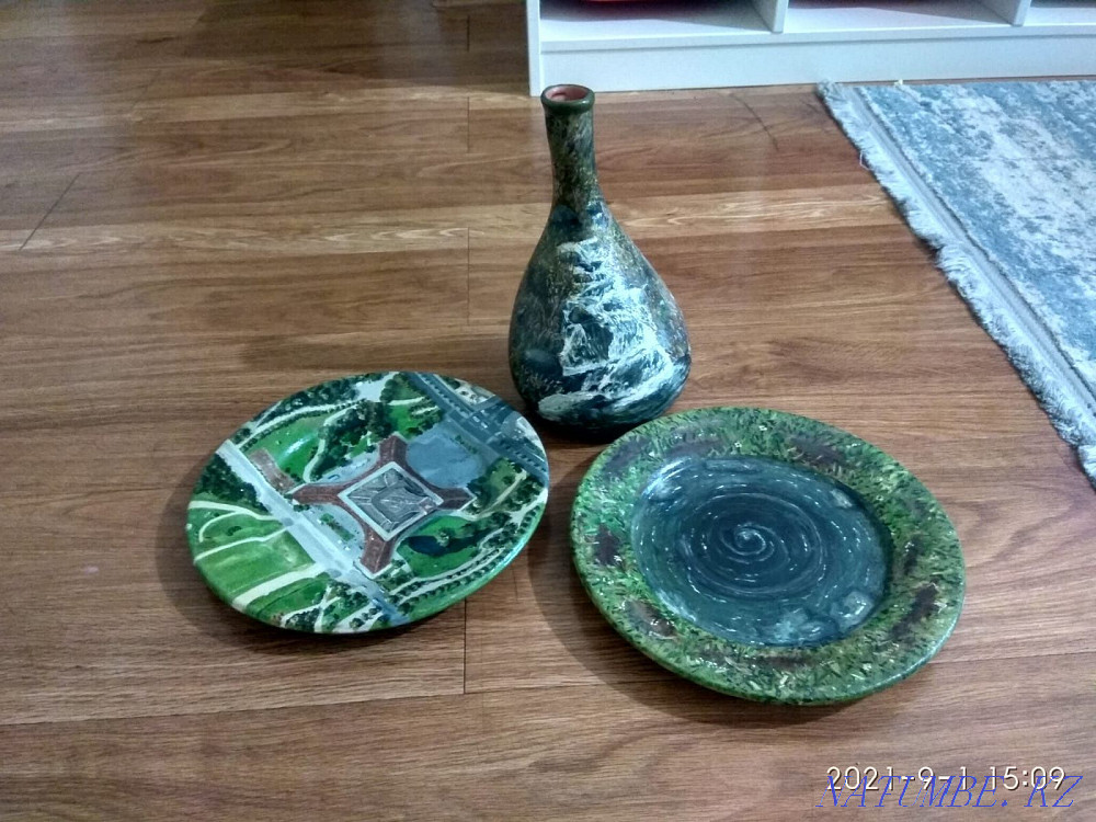 Vase with handmade plates, a good gift for the new year Almaty - photo 1