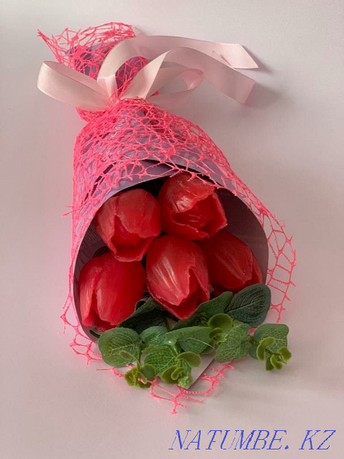 Тюльпаны из мыла, красивый букет Алматы - изображение 5