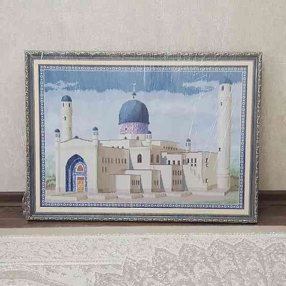 Вышитая в ручную картина "мечети Имангали в Атырау" Almaty