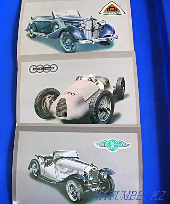 Набор 17 шт. старинных картинок с машинами Алматы - изображение 3