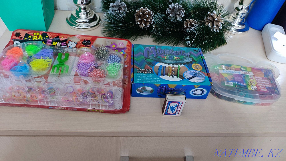 Elastic bands for weaving a gift for the new year New Year's box for a girl Almaty - photo 2