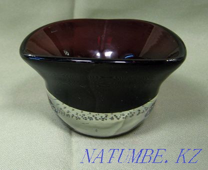 Ashtray made of colored Czech glass ( Bohemia ) 2 pieces antique Almaty - photo 5
