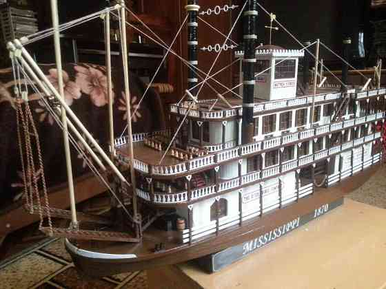Продается деревянная модель корабля «Mississippi 1870» ручной работы Алматы