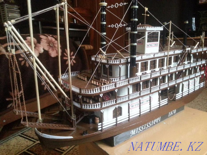 Handmade wooden model of the Mississippi 1870 ship for sale Almaty - photo 3