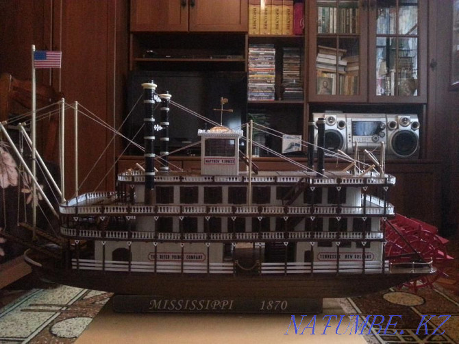 Handmade wooden model of the Mississippi 1870 ship for sale Almaty - photo 1