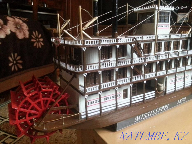 Handmade wooden model of the Mississippi 1870 ship for sale Almaty - photo 4