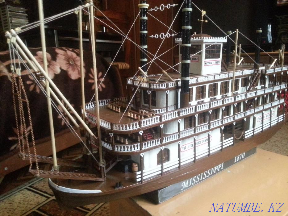 Продается деревянная модель корабля «Mississippi 1870» ручной работы Алматы - изображение 3
