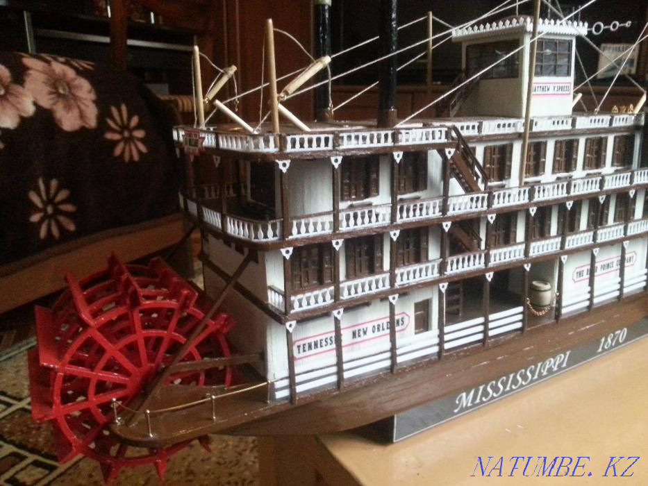 Продается деревянная модель корабля «Mississippi 1870» ручной работы Алматы - изображение 4