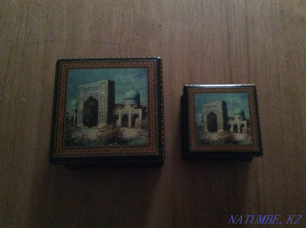 Шкатулки новые, мельхиоровая, деревянная, комплект фарфоровых Алматы - изображение 5