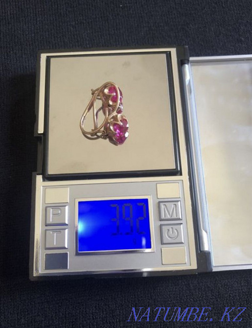 Золотые серьги с рубином СССР Алматы - изображение 3