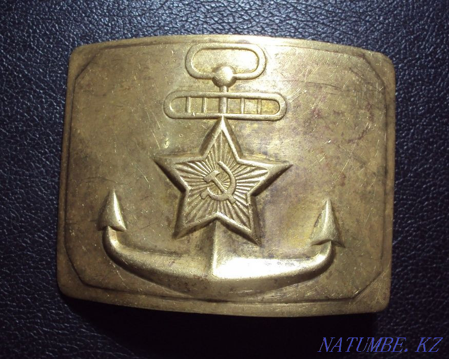 Пряжка морская ВМФ СССР ДМБ 1. Алматы - изображение 1