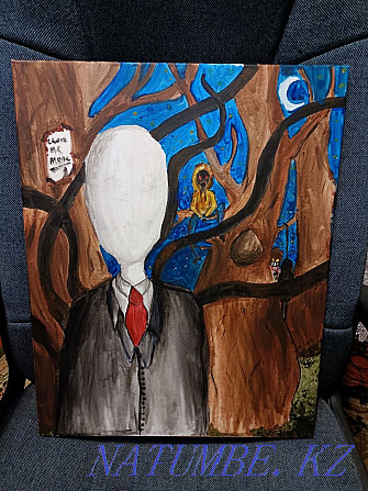 Slenderman painting. Acrylic. Canvas Almaty - photo 1