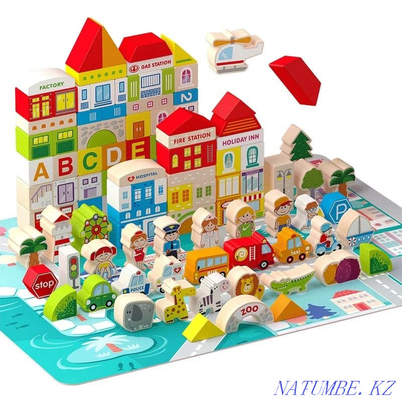Деревянный конструктор Городок. Алматы - изображение 1