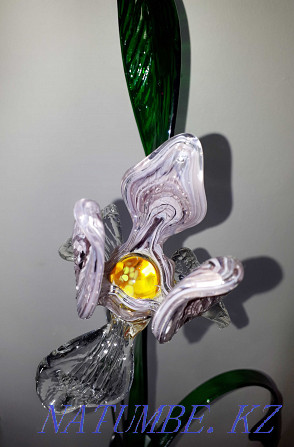 Vase and flower "Iris" art glass Almaty - photo 4