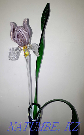 Vase and flower "Iris" art glass Almaty - photo 3