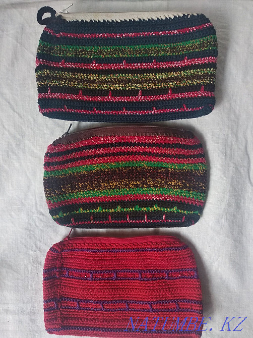 Косметичка вязаная крючком. Ручная работа Алматы - изображение 1
