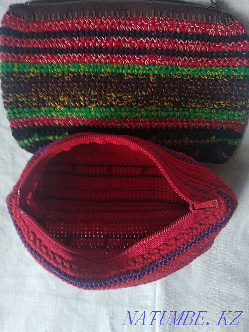 Косметичка вязаная крючком. Ручная работа Алматы - изображение 3