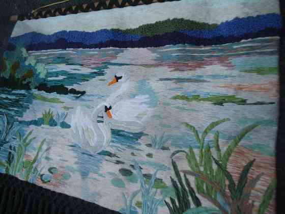 Панно Гобелен Ручная работа пара лебедей - ЛЮБОВЬ символическая Almaty
