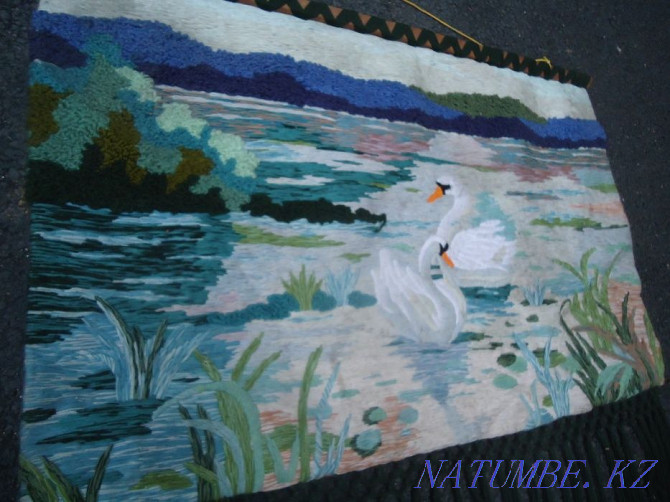Панно Гобелен Ручная работа пара лебедей - ЛЮБОВЬ символическая Алматы - изображение 4