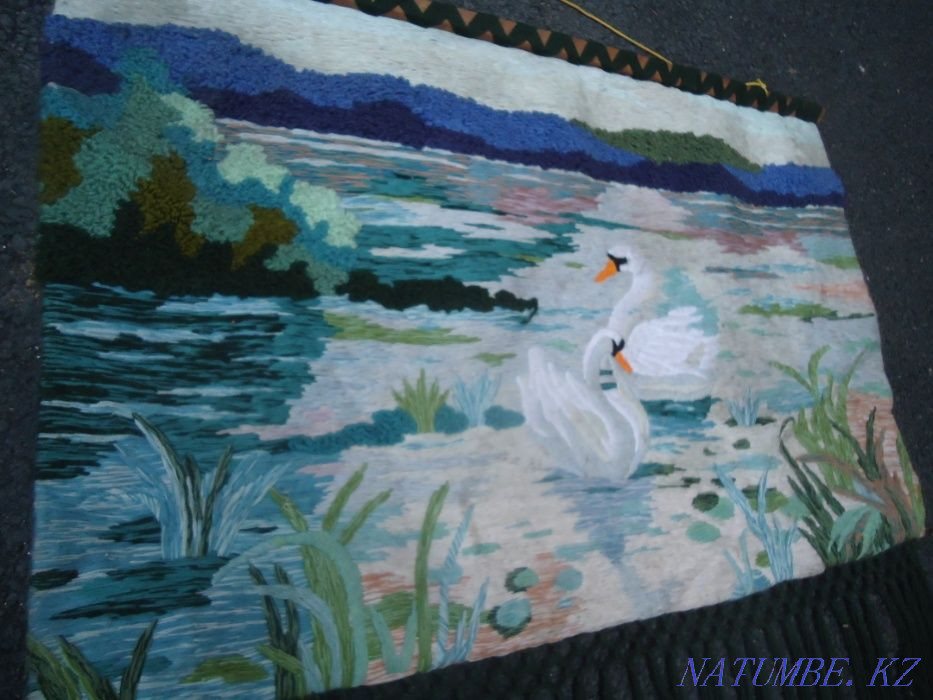 Панно Гобелен Ручная работа пара лебедей - ЛЮБОВЬ символическая Алматы - изображение 4